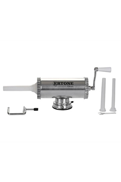 ertone Aparat cu sprit pentru prepararea carnatilor, capacitate 2.5 Kg, aluminiu inoxidabil, Argintiu