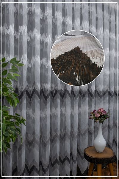 farbateks Harmony Gray Anthracite Black Smoked Tulle New Fashion Design 1e 3 Layers Pleated Tulle