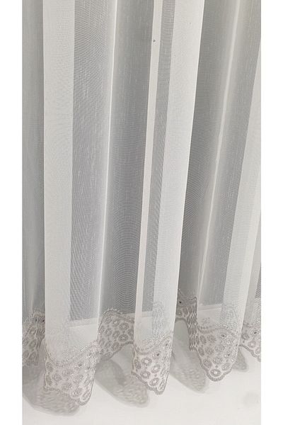 Taç Farbateks Planting Silver Silver Gray Color Oron Embroidered Iron Don't Want Special Series 3layer Pleat Tulle Curtain