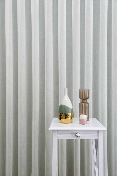 farbateks 3 Layers Pleated Ecru Linen Tulle Curtain