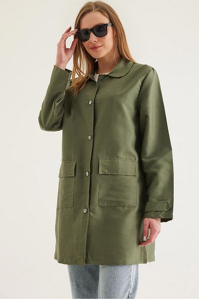 CALİENTE Shirt Collar Snap Cap Khaki