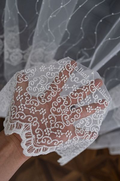 Brillant Farbateks Planting Embroidery Embroidered Hazel Pattern Design 2 Layer Pleated Tulle Curtain
