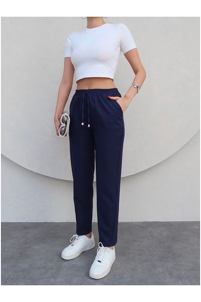 ESRAHELVACI Elastic Waist Trousers with Lacing Detail