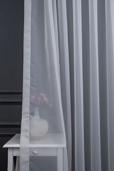 farbateks Off White Ecru Plain Plain Crepe Style Design Tulle 1e3layer Tight Pleated Tulle Curtain