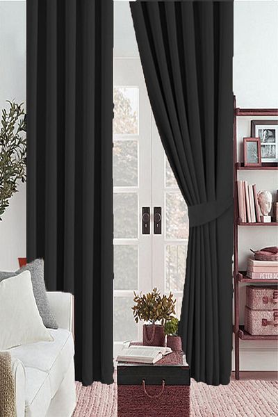 farbateks Dark Gray Blackout Background Curtain