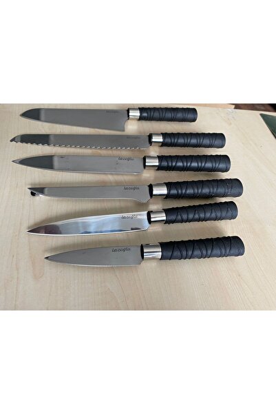 Lazoğlu Siyah 6 Lı Bıçak Seti