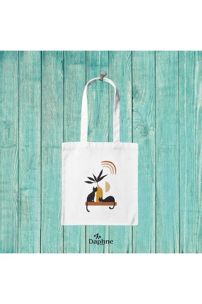 Daphne Organic Cloth Bag // Raw 220 g Gabardine Fabric // Abstract, Philosoph...