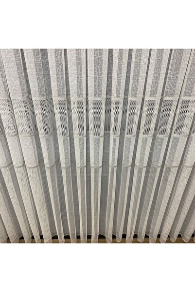 farbateks Milano Gray 3 Layer Pleated Tulle Curtain - New Design with Silver Interband