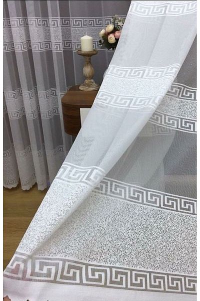 farbateks New Fashion Patterned 3 Layers Pleated Tulle Curtain