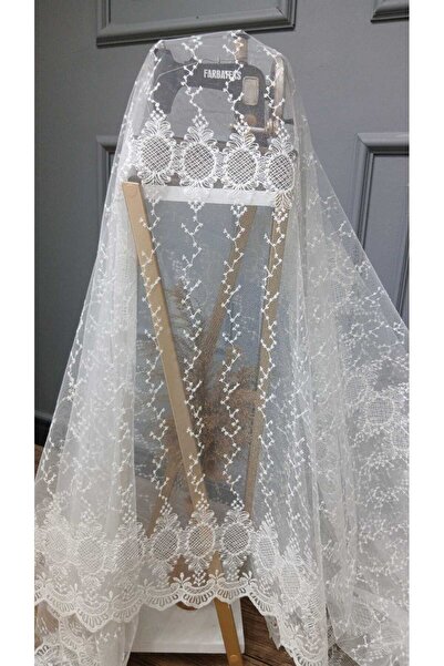 farbateks Brode Embroidery New Eco Series All Pattern Mirror New 2Ply Pleated Tulle Curtain