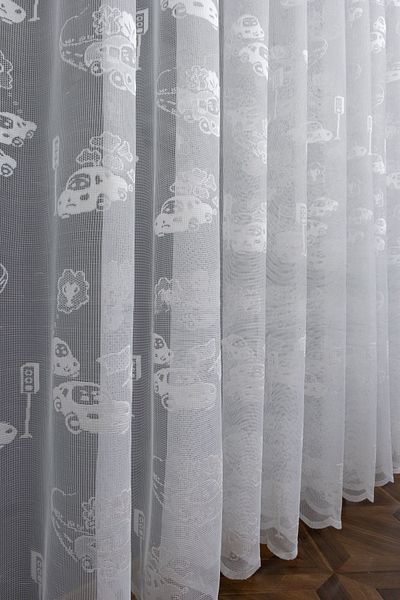 farbateks Children's Room Car Model 3 Layers Pleated Tulle Curtain