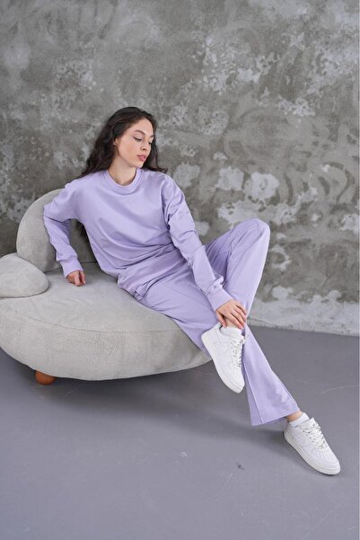 jansogroup - set de 2 piese de zi cu zi, pantaloni largi cu 2 fire