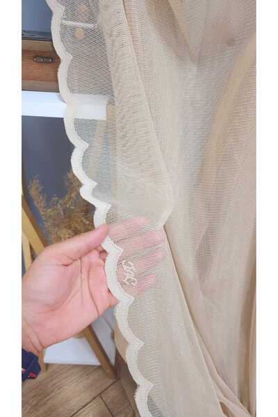 Taç 2 Layer Pleated Plain Mink Tulle Curtain