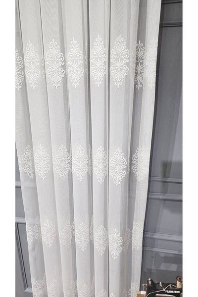 farbateks Ttm Damask Pattern Design Non-Wrinkle Iron Don't Want Tulle 1e 3layer Tight Pleated Tulle Curtain