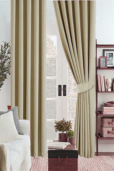 farbateks Beige Curtain Background Curtain Karatma Curtain Blackout Sunshade Curtain
