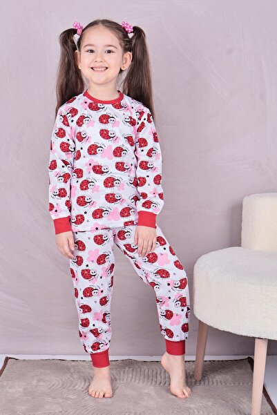 Mutlu City Girl's 100% Cotton Pajama Set 1810-Red