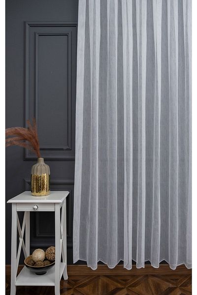Taç Farbateks Planting My Mist Pattern Does Not Want Iron Model Design 2 Layers Pilei Tulle Curtain