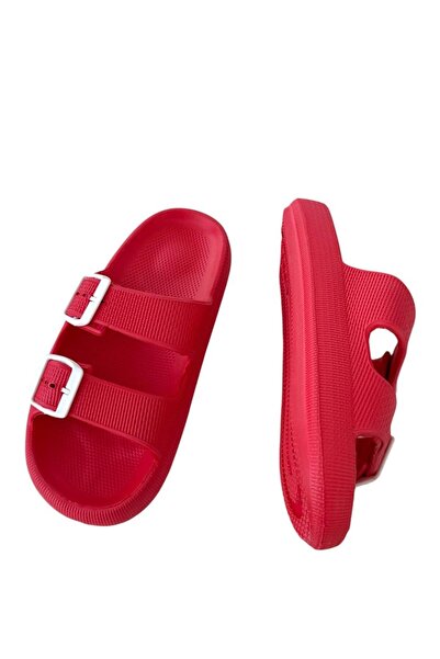 Liger Unisex Double Buckle Medical Lightweight Eva Slippers Red