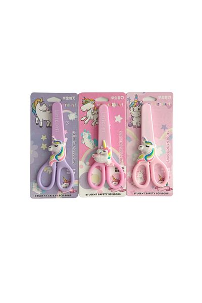 joyland Figured Paper Scissors - Children's Scissors - Set of 3 - Unicorn Figured