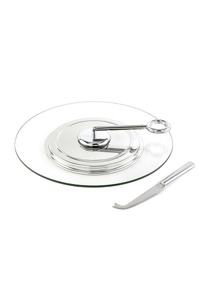 Mikasa Moor Glass Cheese Serving Plate Set 31X20Cm