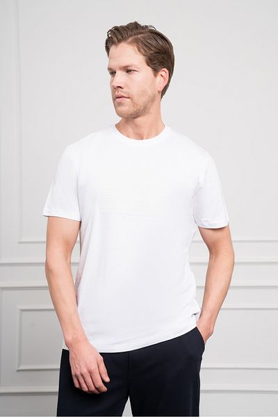 Morven Men's White Trend Crew Neck Dynamic Fit Cotton T-Shirt