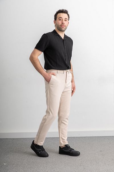 Yüksel Ergül Ανδρικό παντελόνι Jogger με ελαστική μέση και τσέπες με κορδόνια