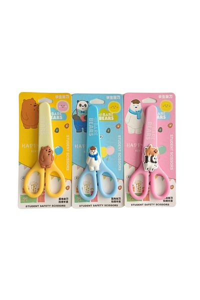 joyland Set of 3 Figured Paper Scissors - Children's Scissors - Teddy Bear Figured