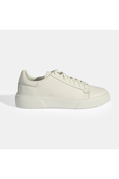 Desa Reminya White Men's Leather Lace-Up Casual Shoes