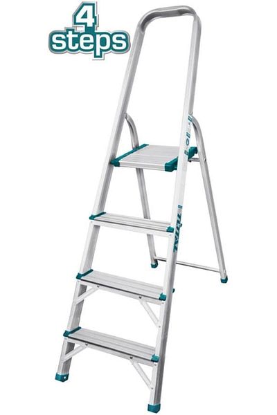 TOTAL 4 Steps Aluminum Ladder Foldable