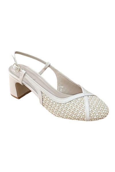 BİLENER Flora 3011 Women's Straw Thick Heeled Back Open Shoes