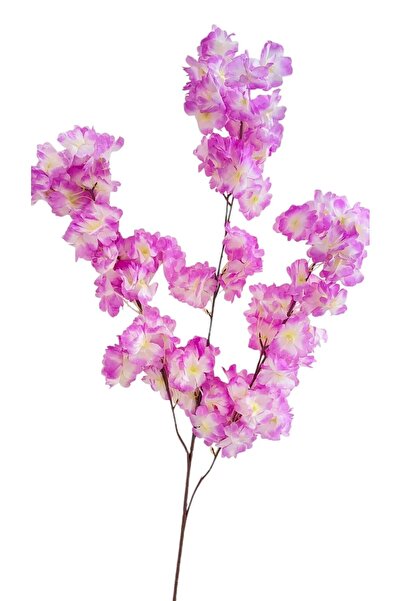 YASİMA A Kalite Çift Kat 120 Yapraklı Bahar Dalı Japon Kiraz Çiçeği 90 Cm Lila Renk