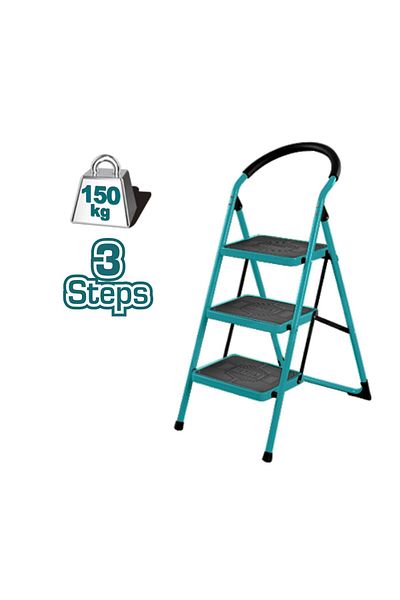 TOTAL 3 Steps Steel Ladder Foldable