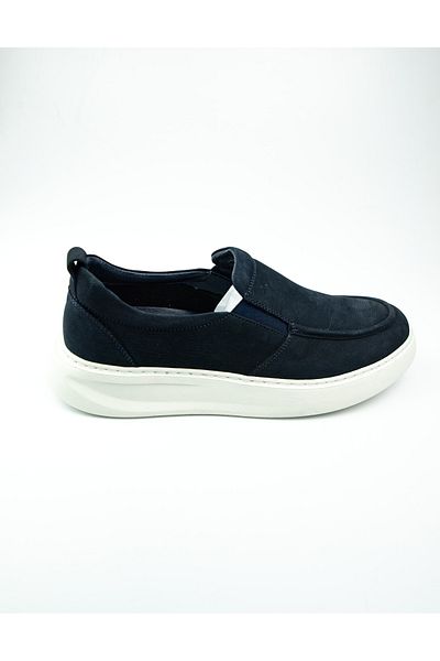JAMES FRANCO 1862 Navy Blue Nubuck Leather Casual Men's Shoes