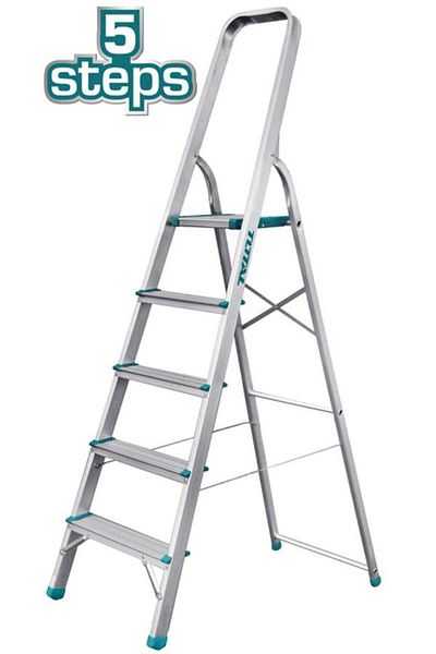 TOTAL 5 Steps Aluminum Ladder Foldable