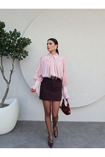 ESRAHELVACI Rózsaszín összegyűjtött ing