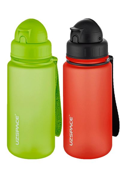 Uzspace 2-Piece Tritan Flask Set with Straw 400 Ml Fiftyfifty