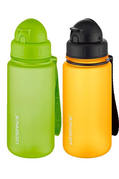 Uzspace 2-Piece Tritan Flask Set with Straw 400 Ml Fiftyfifty