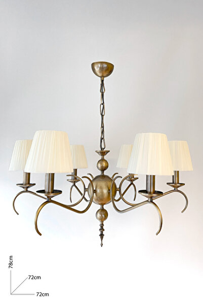 Fivorno Aydınlatma Ferforje Bükümlü 6 Kollu Eskitme Renk Kaplamalı Avize