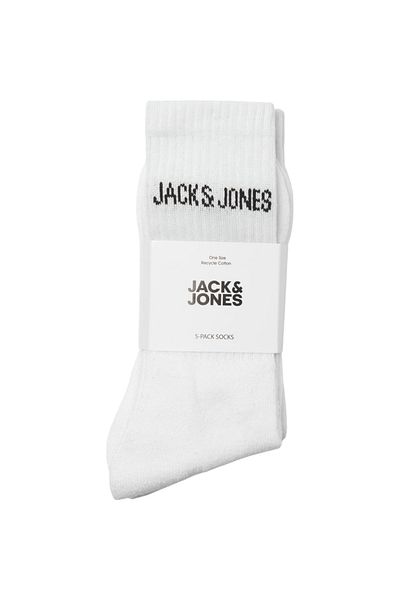 Jack & Jones Ciorapi JACK &JONES Regen Tennis 5 perechi - 12266536-White