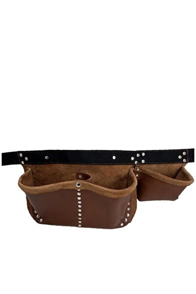 Cantayurdu Hakiki Deri Tekniker Alet Edevat Çivi Önlüğü Bel Çantası Taba