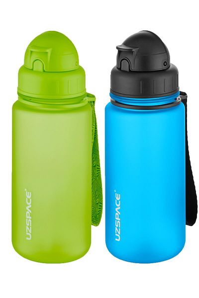Uzspace 2-Piece Tritan Flask Set with Straw 400 Ml Fiftyfifty