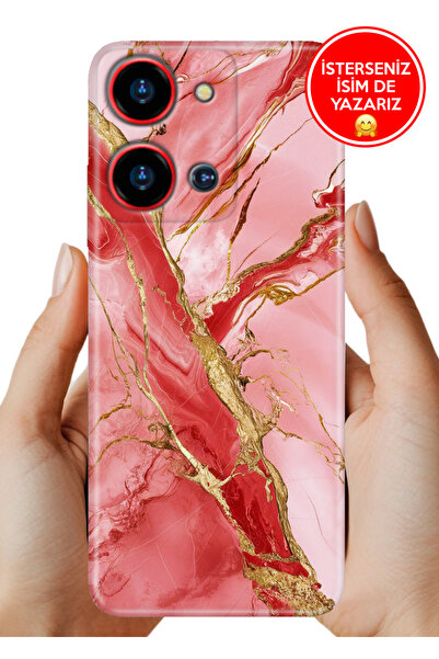 Reeder S19 Max Pro S Zoom Kılıf Desenli Rubber Lens Korumalı Silikon Pembemer...