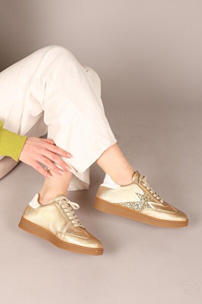 Birikon MARTA Hologram Bağcıklı Sneakers GOLD