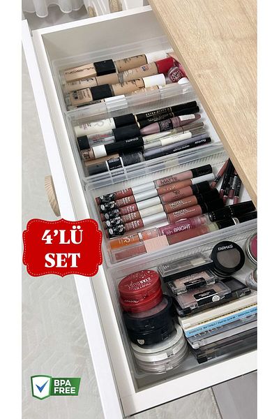 Bayev 4 Pieces Bade XL Drawer Organizer Makeup Organizer Cosmetic Organizer Pen Holder