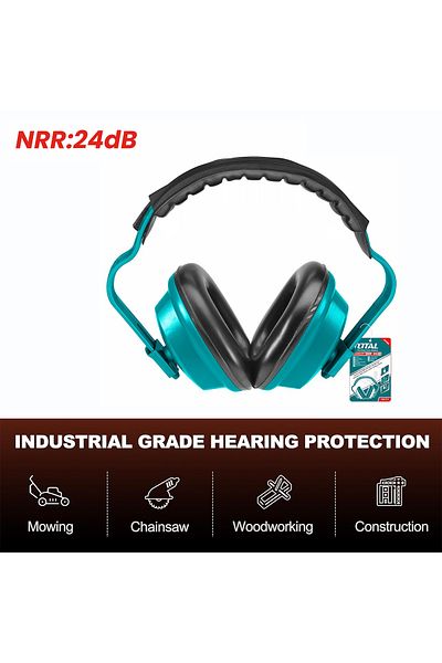 TOTAL Noise Reduction Earmuffs – 24dB NRR, Adjustable, Comfortable Hearing Protection