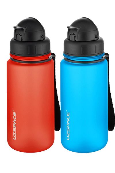 Uzspace 2-Piece Tritan Flask Set with Straw 400 Ml Fiftyfifty