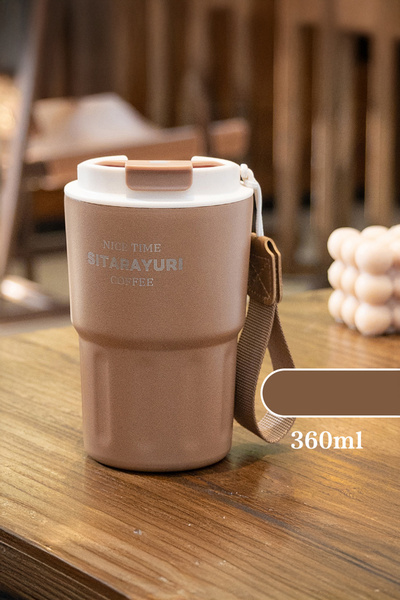 Vadi Sırdırmaz Kapaklı Paslanmaz Çelik Isı Yalıtımlı Termos Ofis Kupa 360 ml