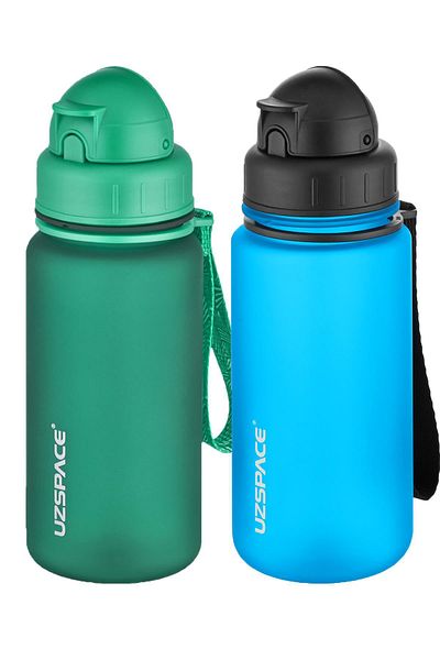 Uzspace 2-Piece Tritan Flask Set with Straw 400 Ml Fiftyfifty