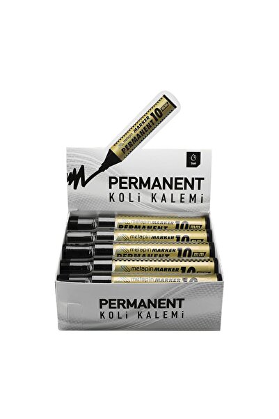 METAPİN قلم ميتابين للكتابة الدائمة بطرف مقطوع 10 ملم أسود 10 قطع