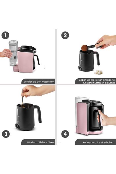 Karaca Hatır Aqua Wassertank Automatische Türkische Kaffeemaschine Rose Gold